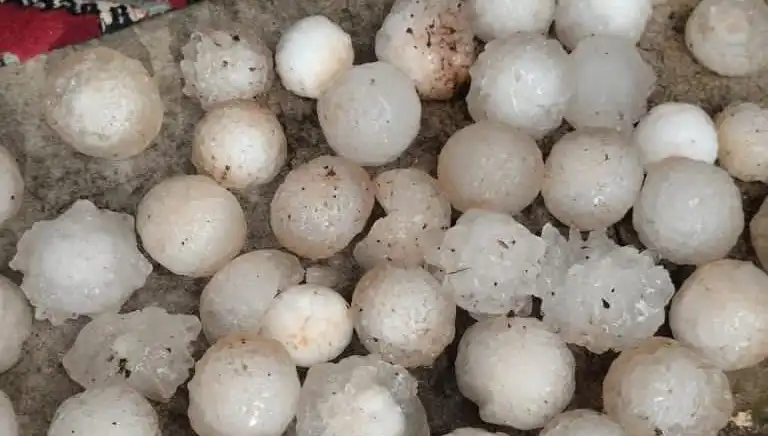 Şanlıurfa'da Aniden Yağmurdan Sonra Kar Topu Büyüklüğünde Dolu Yağdı!